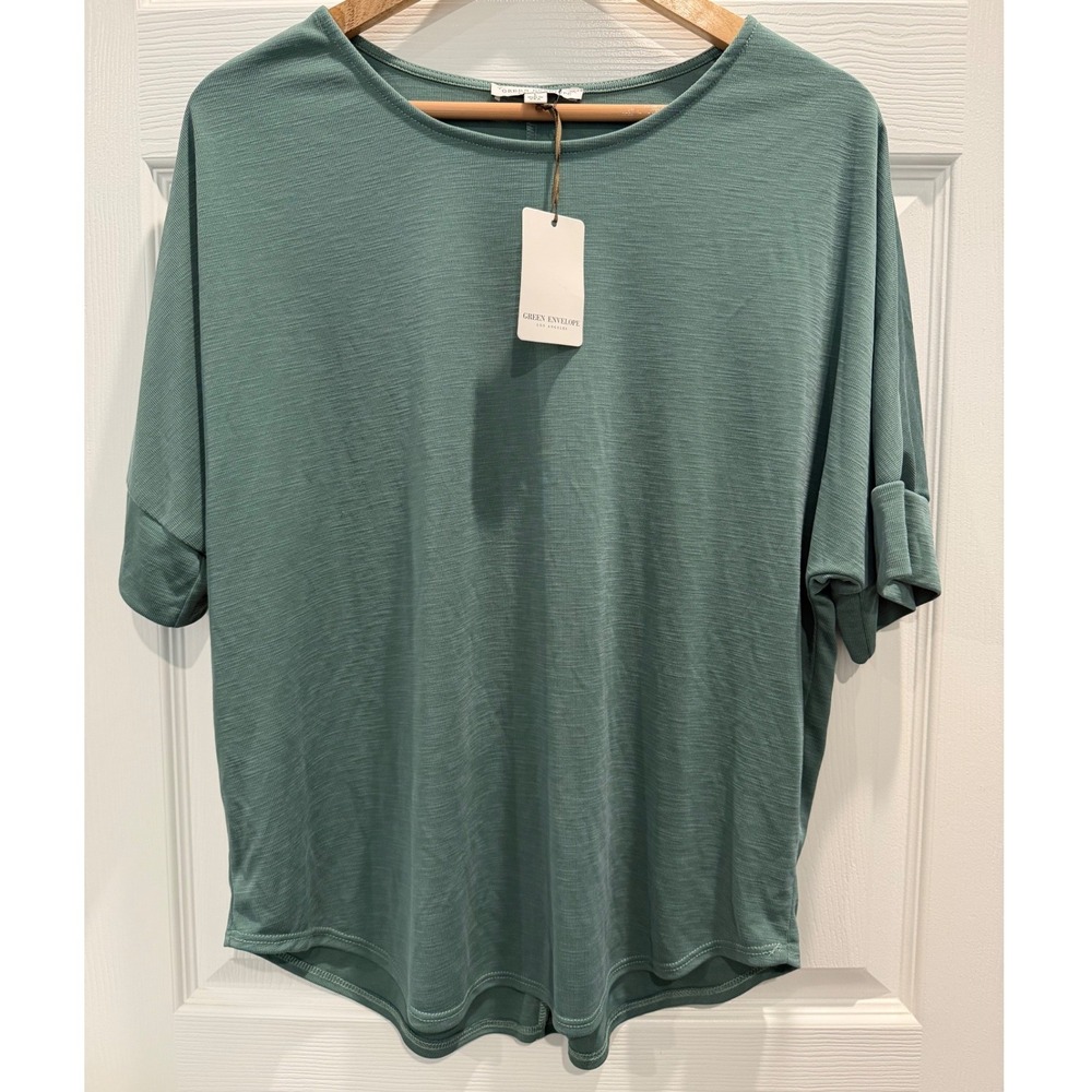 Green Envelope Los Angeles Sage Green Dolman Sleeve Top L Soft Relaxed Fit